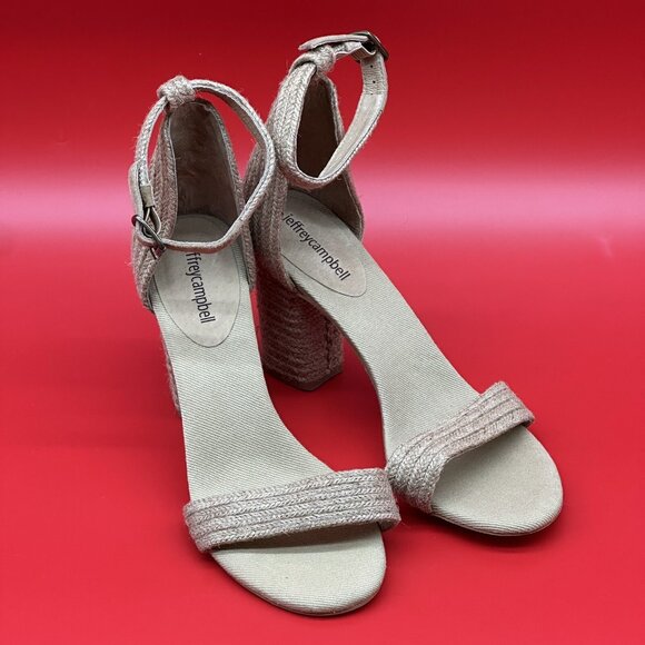Jeffrey Campbell Rowboat Jute Wrapped Ankle-Strap Sandals Women's Size 9 Display - Picture 2 of 11
